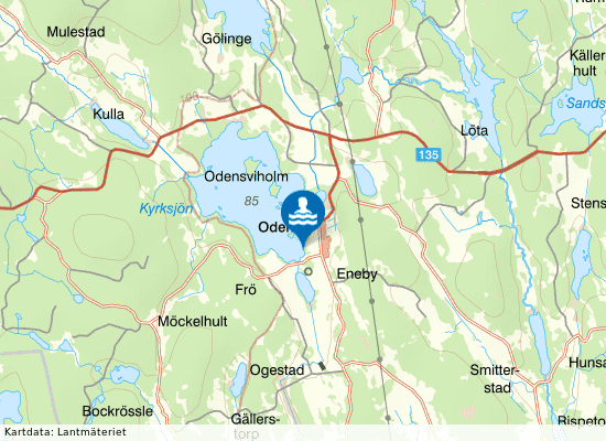 Kyrksjön, Odensvi på kartan