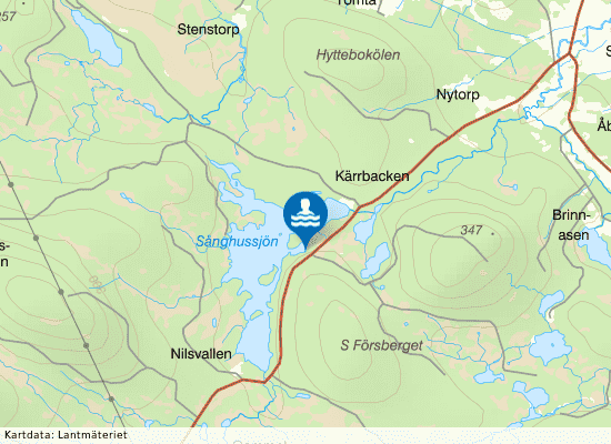 Kärrbacken, Sånghussjön,Färila på kartan