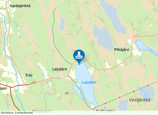 Leipijärvi på kartan