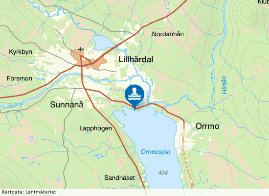 Lillhärdal, Orrmosjön på kartan