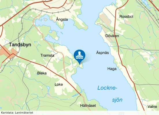 Lokebadet, Locknesjön på kartan
