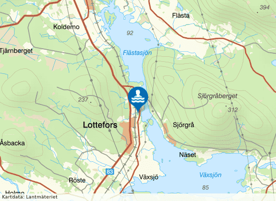 Lottefors på kartan