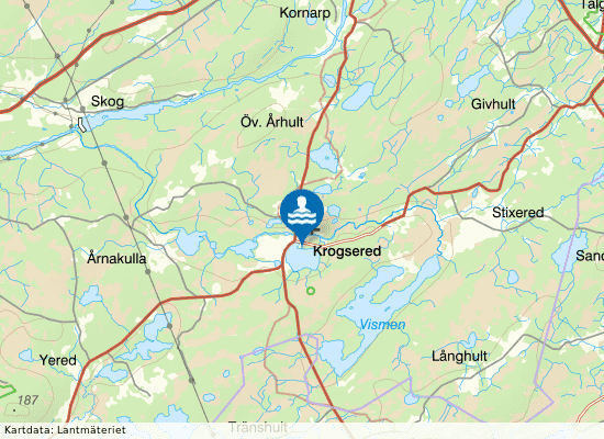 Lyngsjön Krogsered på kartan