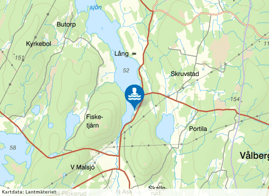 Långsjön, Hasseldalen på kartan