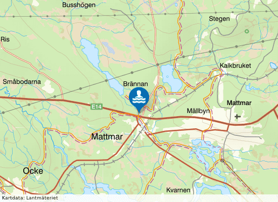 Mattmars badplats på kartan
