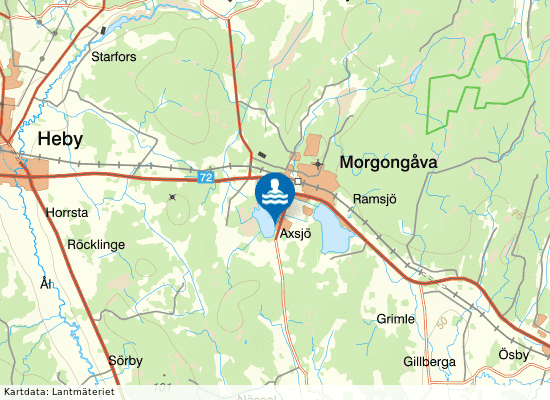 Morgongåva, Axsjöbadet på kartan