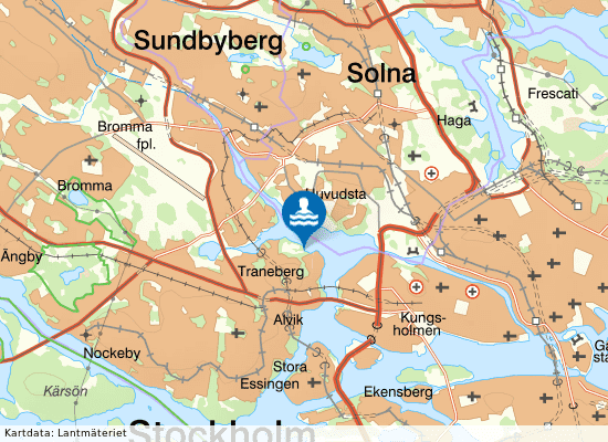 Mälaren, Minneberg - Johannelundsbadet på kartan