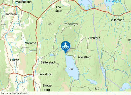 Norra Hällsjön på kartan