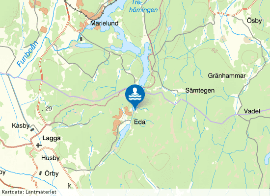 Norrsjön, Eda på kartan