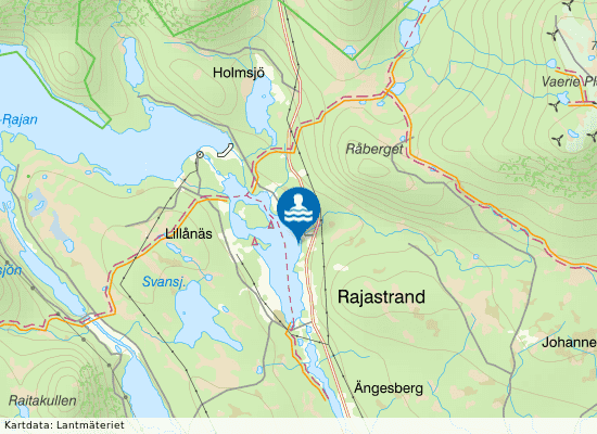Rajastrands badplats på kartan