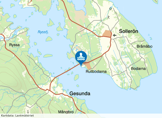 Siljan, Lefsnäs badplats på kartan