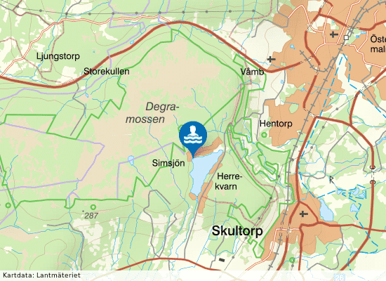 Simsjön Villeviken på kartan