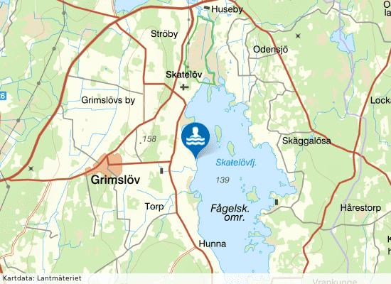 Sjöby badplats på kartan