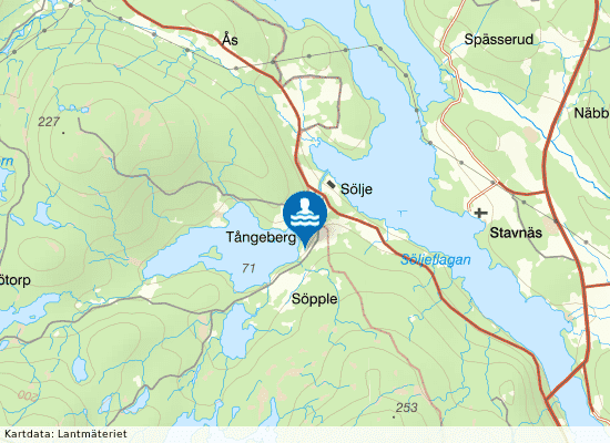 Stora Lesjön på kartan