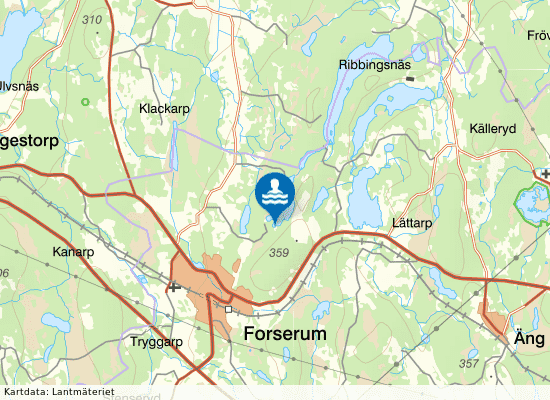 Storsjön, Forserums badpl. på kartan