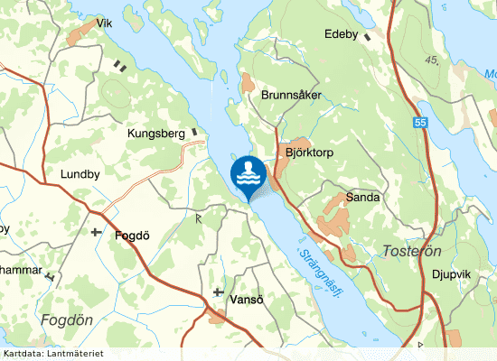 Strängnäsfjärden, Husbybadet på kartan