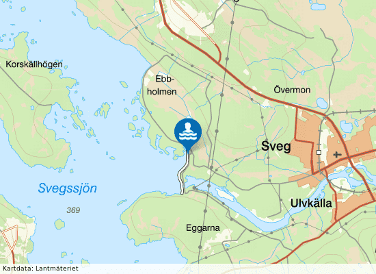 Svegssjön, dammen på kartan