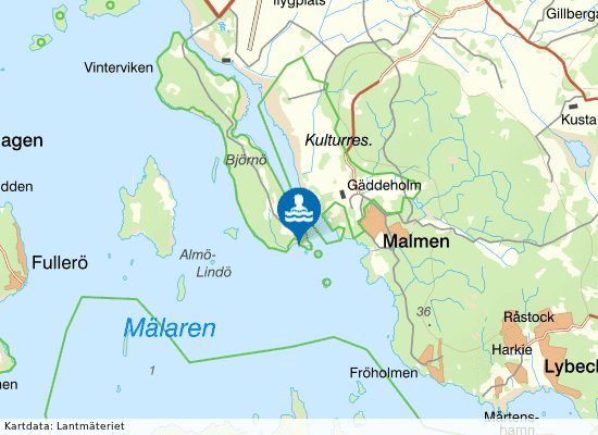 Södra Björnön, ABB på kartan