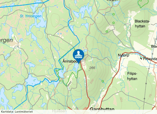 Södra Ånnabosjön på kartan