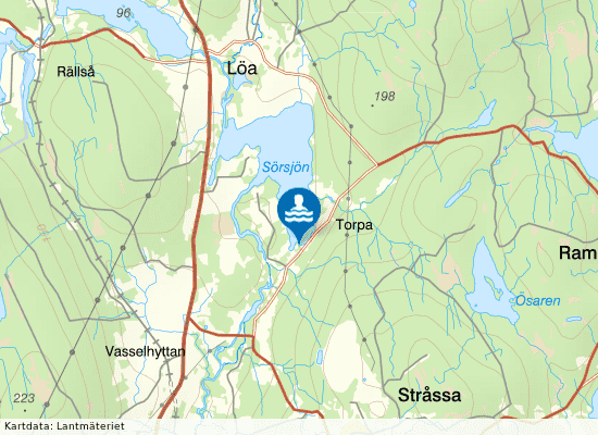 Sörsjön, Mässingsviken på kartan