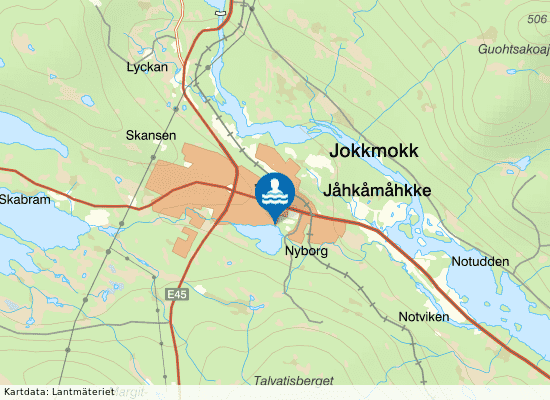 Talvatis i Jokkmokk på kartan