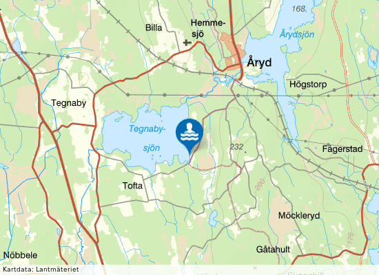 Tegnabysjön, Sandvik på kartan