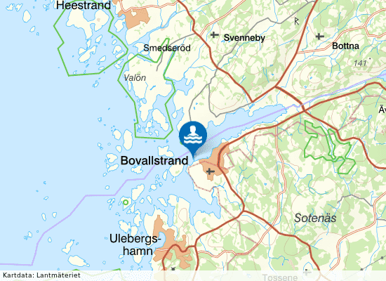 Bovallstrand, Badholmarna på kartan