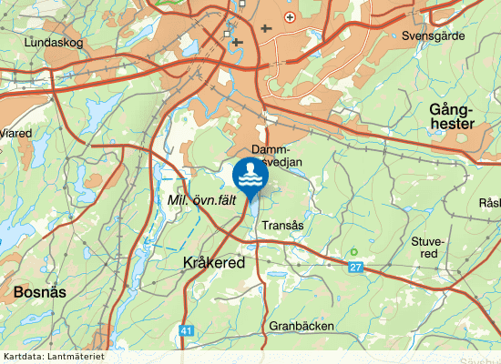 Transåssjöns badplats, Borås på kartan