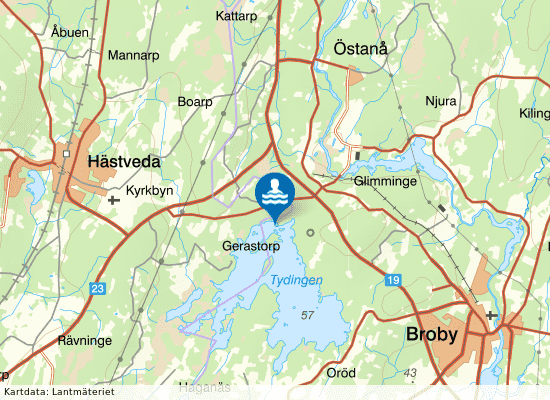 Tydingesjön, Sjöhagen på kartan