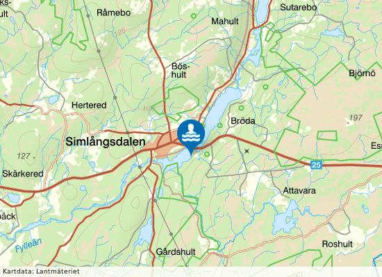 Brearedssjön på kartan