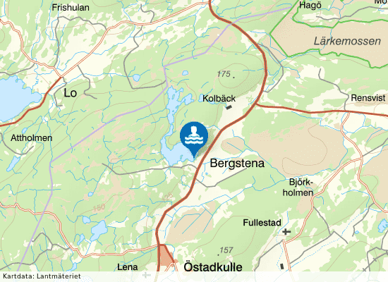 Tåsjön, Bergstena på kartan