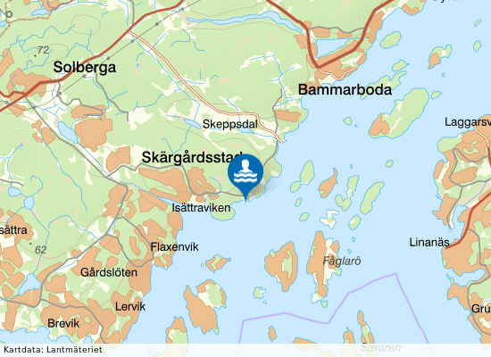 V. Saxarfjärden, Skärgårdsstad på kartan