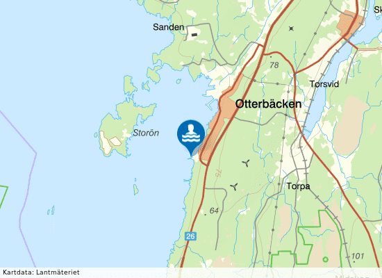 Vänern, Otterbäcken, Barfoten på kartan