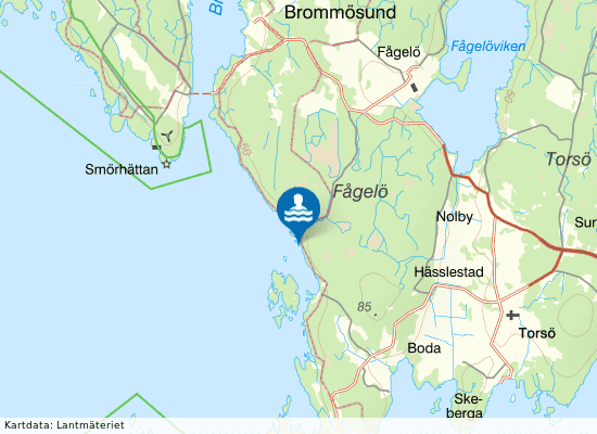 Vänern, Torsö Hattareviken på kartan
