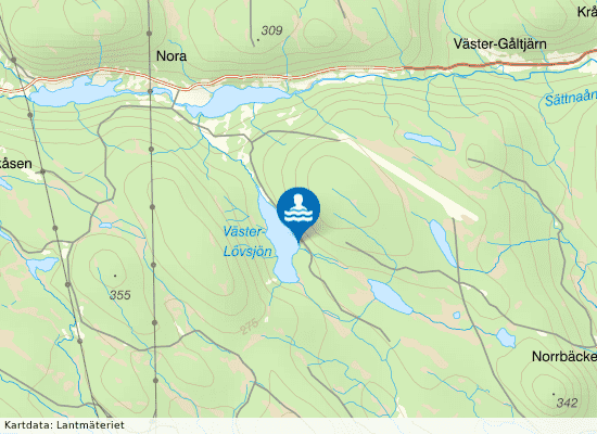 Västra Lövsjön på kartan