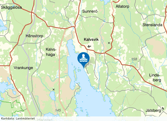 Åsnen, Kalvsvik på kartan