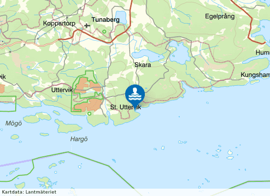 Östersjön, Västra Koviks badpl på kartan