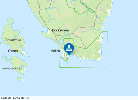 Östra havsbadet, Hölick på kartan