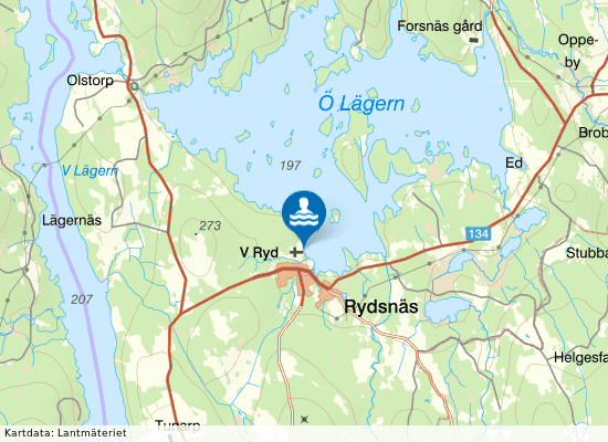 Östra Lägern, Rydsnäs på kartan