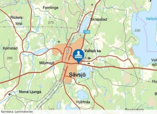 Sävsjö kommun Familjebadet på kartan