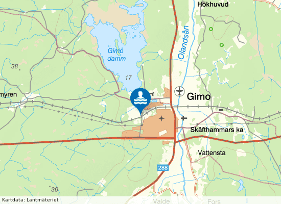 Gimo Simhall på kartan