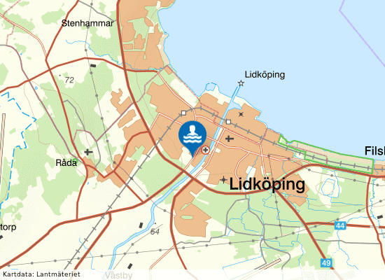 Lidköpings badhus på kartan