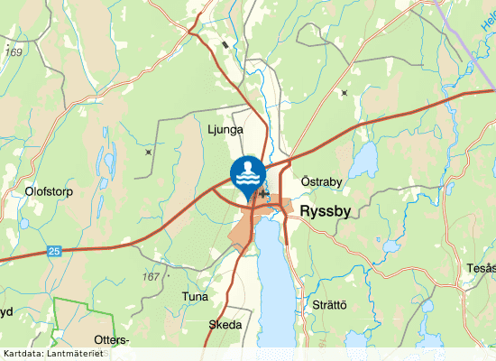 Ryssby Simhall på kartan