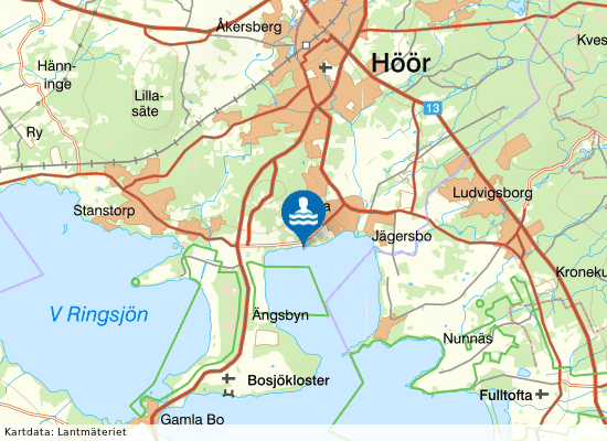 Ö:a Ringsjön, Sätofta båtplats på kartan