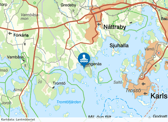 Grönadals Badplats  på kartan