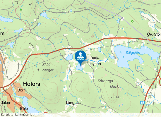 Dammsjön, Barkhyttan på kartan