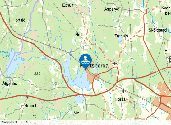 Losbadet Hjortsberga på kartan