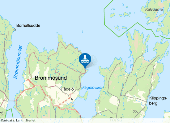 Vänern, Torsö Sandviken på kartan
