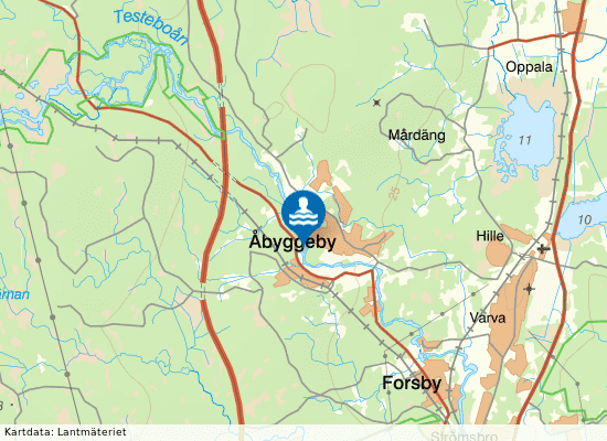 Torsvedabadet-Testeboån på kartan