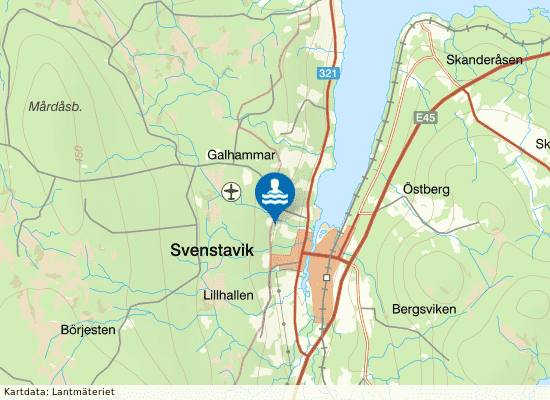 Svenstaåns badplats på kartan